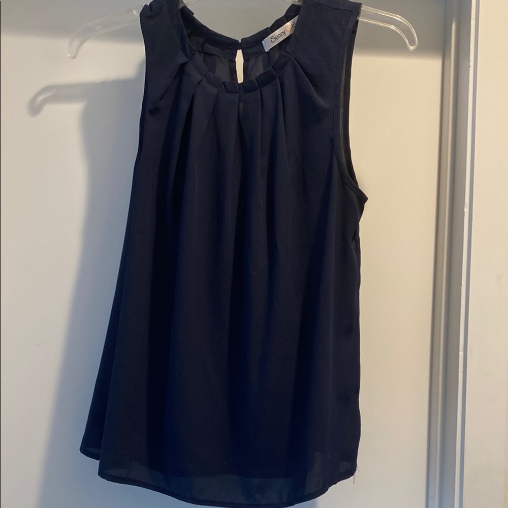 Sunny Girl Blue Pleated Blouse